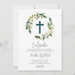 Convite Confirmação Floral Wreath
