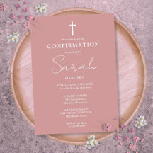 Confirmação Minimalista Dusty Rosa Modern