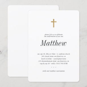 Convite Confirmação Para Ele, Cruzamento Dourado Mínimo