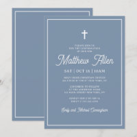 Confirmação Para Ele Simples Elegante Cruz Moderna