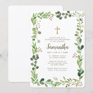 Convite Confirmação Para Sua Cruzada De Folhagem De Aquare