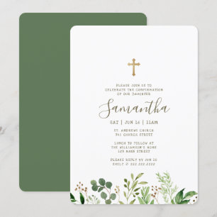 Convite Confirmação Para Sua Cruzada De Folhagem De Aquare