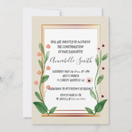 Convite CONFIRMAÇÃO sofisticada Clássica e Elegante