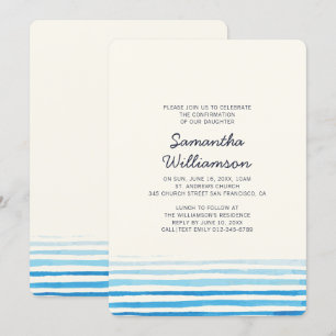 Convite Confirmação   Tiras de Cores de Água Modernas