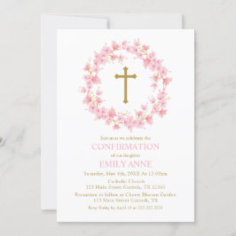 Convite Confirmation Cherry Blossom floral Invitation 