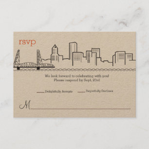 Convite Confirme presença no casamento Portland Skyline