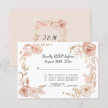 Confirme presença Terra Cotta Rosa Floral Aquarela
