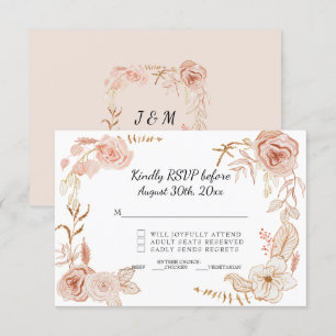 Convite Confirme presença Terra Cotta Rosa Floral Aquarela