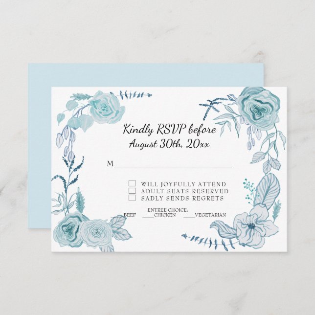 Convite Confirme sua presença em Terracota Rosa com Floral (Frente/Verso)