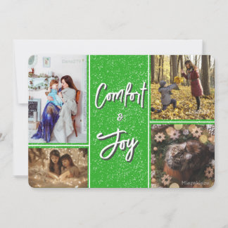 Convite Conforto & Alegria em Carta de Natal com Foto em V