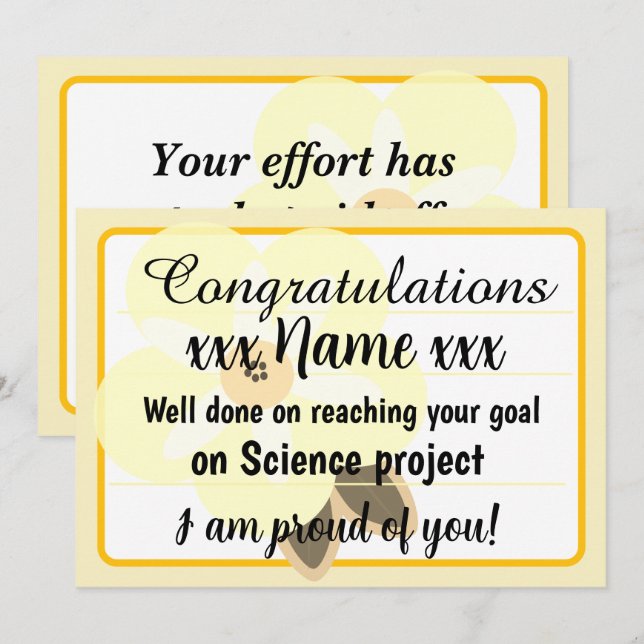 Convite Congratulations Fantastic Effort Today Card (Frente/Verso)