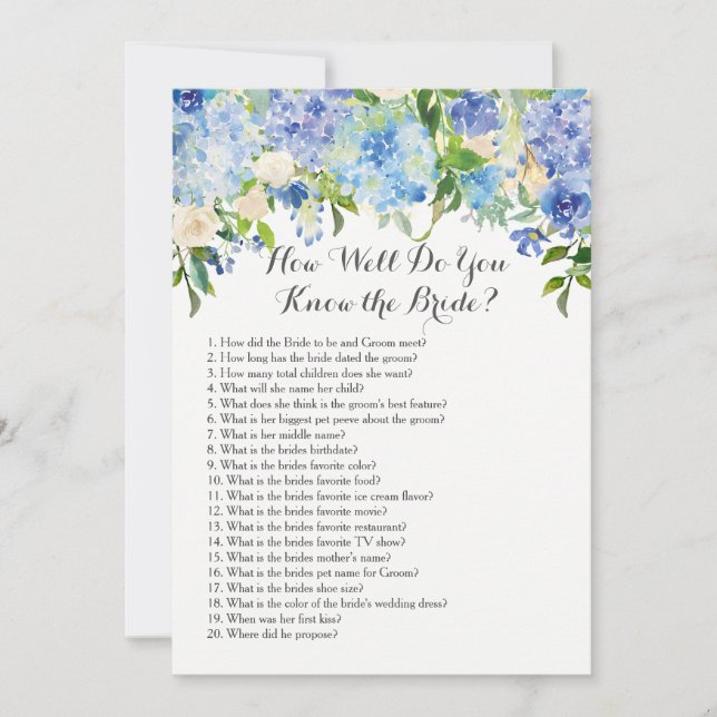 Convite Conhece bem a noiva? (Frente)