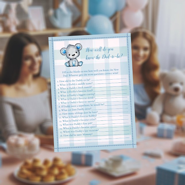 Convite Conhece Papai Melhor Jogo de Chuveiro de Bebê Urso (Criador carregado)