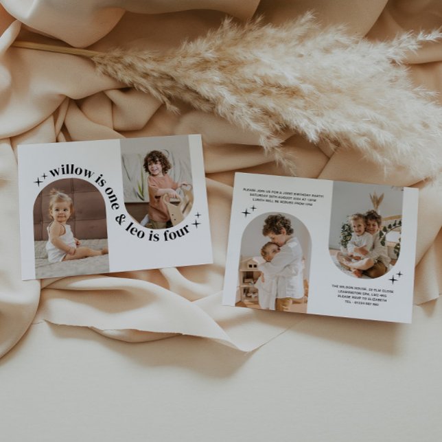 Convite Conjunta de Aniversário de Foto em Arco Du (Criador carregado)