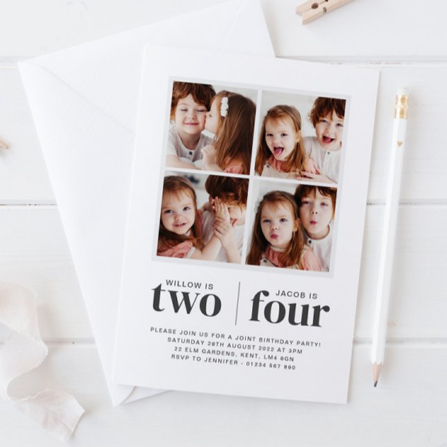 Convite Conjunta De Aniversário Para Colagem De Fo (Criador carregado)