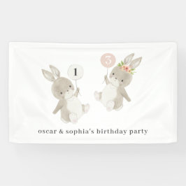 Convite Conjunta De Aniversário Para Garotas Coelh