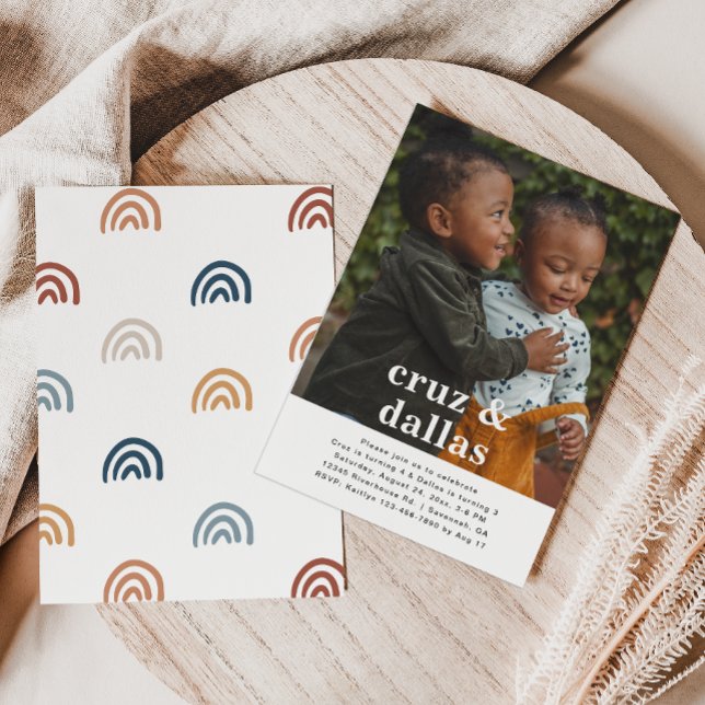 Convite Conjunta de Aniversário Simples | Foto | G (Criador carregado)