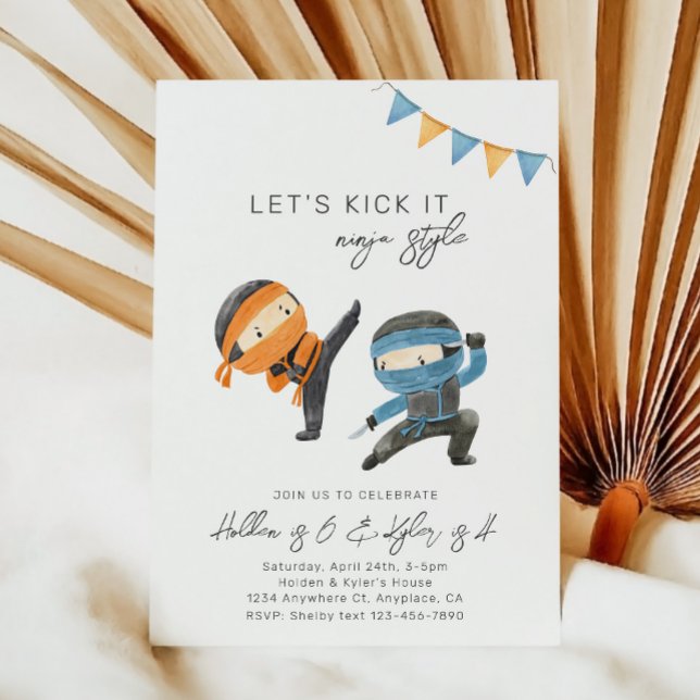 Convite Conjunta Ninja Birthday | Aniversário da S (Criador carregado)