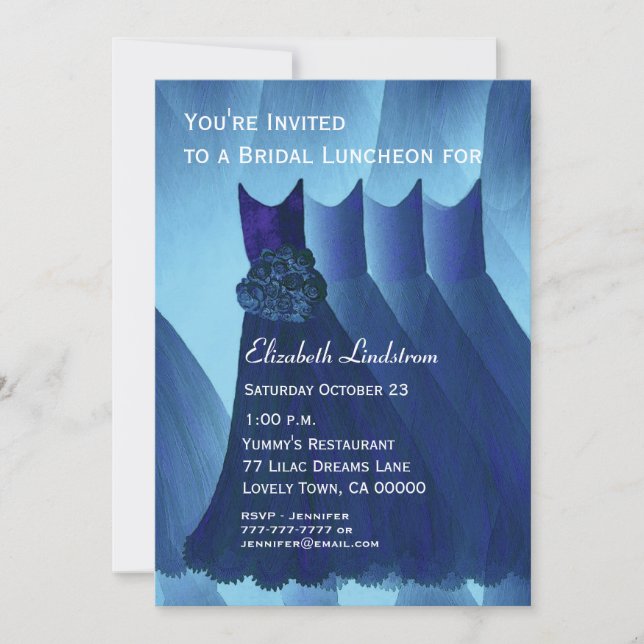 Convite Conjunto de Almoço Nupcial Lindos Vestidos de Dama (Frente)