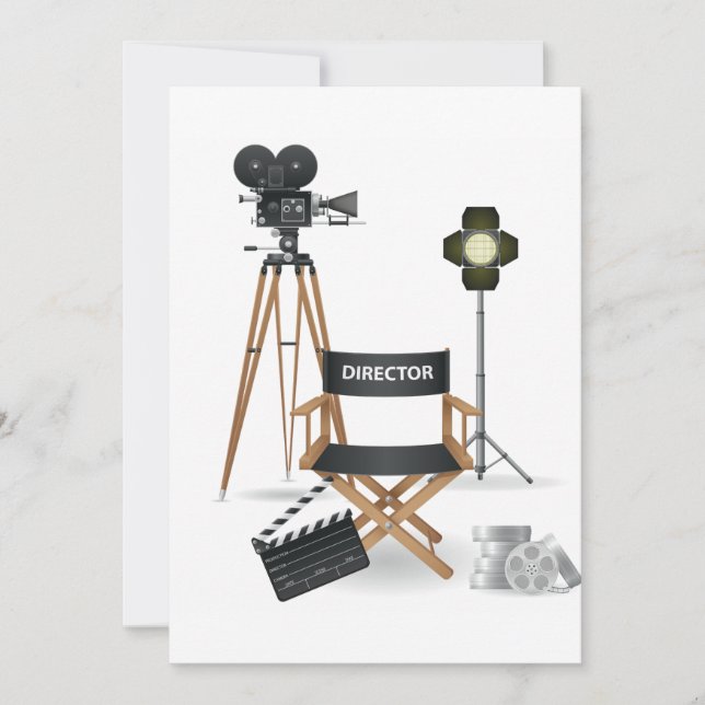 Convite Conjunto de Cadeira de Diretor de Cinema e Câmera  (Frente)