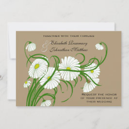 Convite Conjunto de casamento de flores de margarida Gerbe