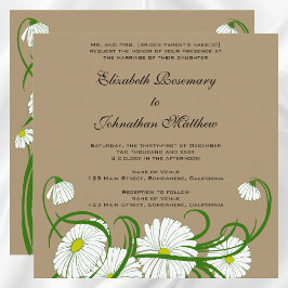 Convite Conjunto de casamento de flores de margarida Gerbe
