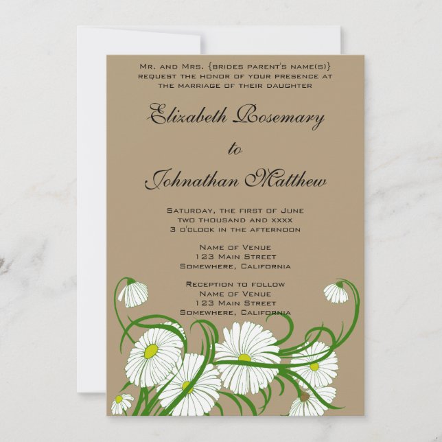 Convite Conjunto de casamento de flores de margarida Gerbe (Frente)