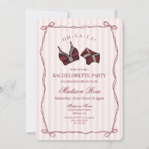 Convite Conjunto de lingerie de renda vermelha Borgonha pa