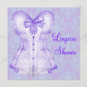 Convite Conjunto de lingerie espartilho roxo damasco para 