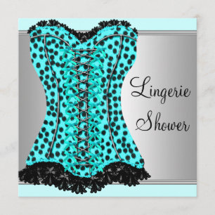 Convite Conjunto de lingerie espartilho Teal Leopard para 