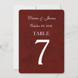 Convite Conjunto de Números de Mesa de Casamento Burgundy 