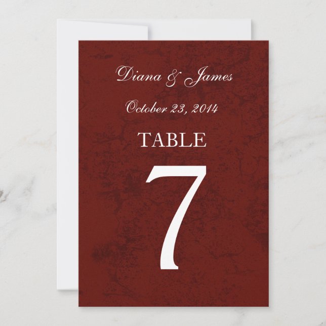 Convite Conjunto de Números de Mesa de Casamento Damask Gr (Frente)