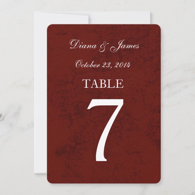 Convite Conjunto de Números de Mesa de Casamento Damask Gr (Frente)