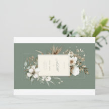 Conjunto de papelaria de casamento floral em verde