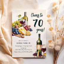 Conjunto de Queijo e Vinho para 70º Aniversário Ad
