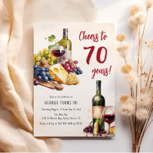 Conjunto de Queijo e Vinho para 70º Aniversário Ad