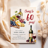 Conjunto de Queijo e Vinho para Aniversário de 60 