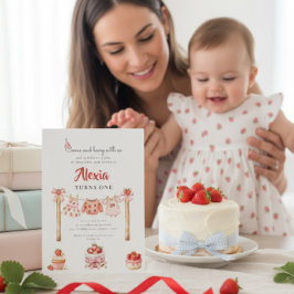 Convite Conjunto de Roupas de Aniversário de Um Ano de Mor
