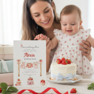 Convite Conjunto de Roupas de Aniversário de Um Ano de Mor