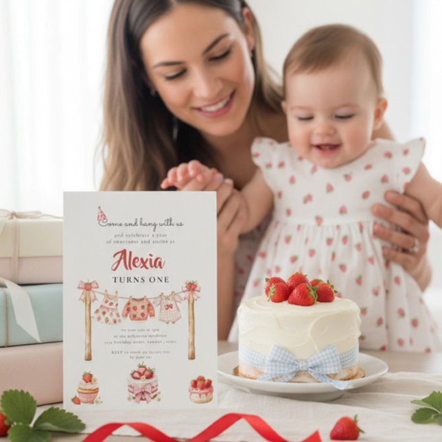 Convite Conjunto de Roupas de Aniversário de Um Ano de Mor (Criador carregado)