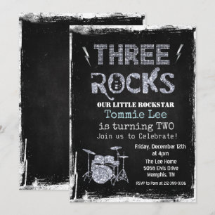 Convite Conjunto de tambores Three Rocks Rockstar 3º Anive