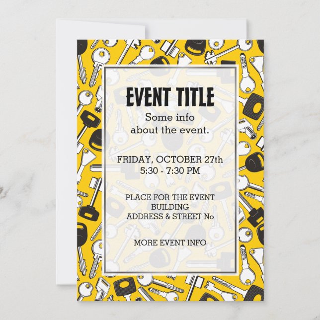 Convite Conjunto de Teclas de Fundo (Frente)