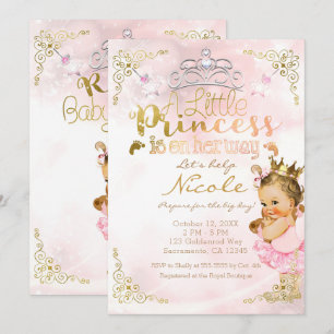 Convite Conjunto de Tutu e Coroa com Brilho de Princesa Ro
