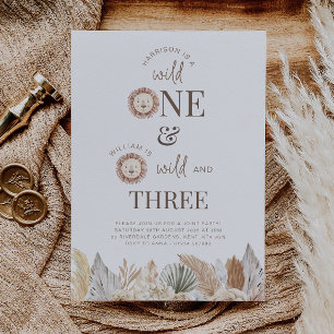 Convite Conjunto Wild One e Wild e Três