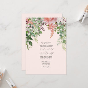 Convite Conjuntos de Casamento Formal dos Pais Blush Um Lo