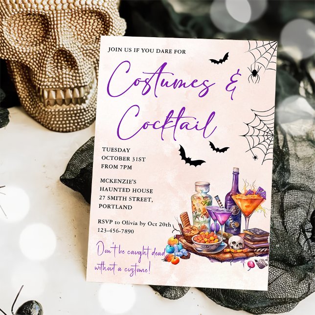Convite Conjuntos de Halloween e Cocktails (Criador carregado)