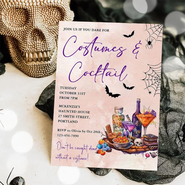 Convite Conjuntos de Halloween e Cocktails (Criador carregado)