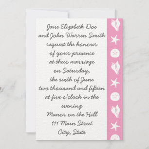 Convite Conjuntos de Verão em Casamento Rosa-Petal