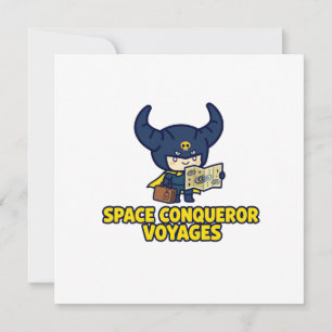 Convite Conquistador Espacial Viagens Quadrinhos Retro Fic