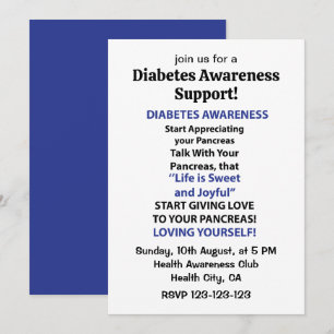 Convite Conscientização sobre Diabetes